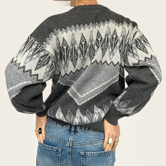 Roxy vintage grijze sweater van wolmix