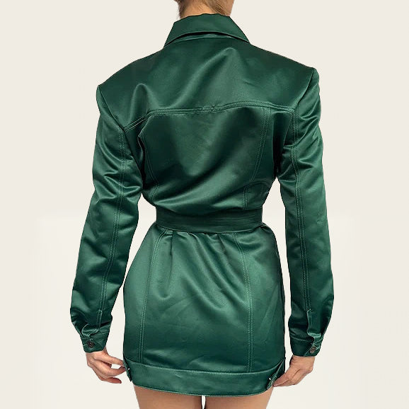 GUDU donkergroene blazerjurk