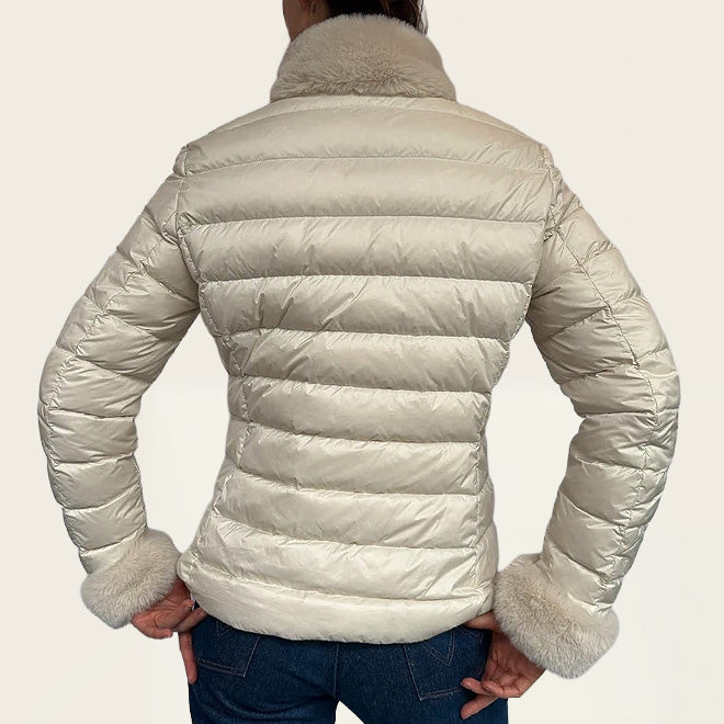 GEOX Crèmekleurige faux fur jas