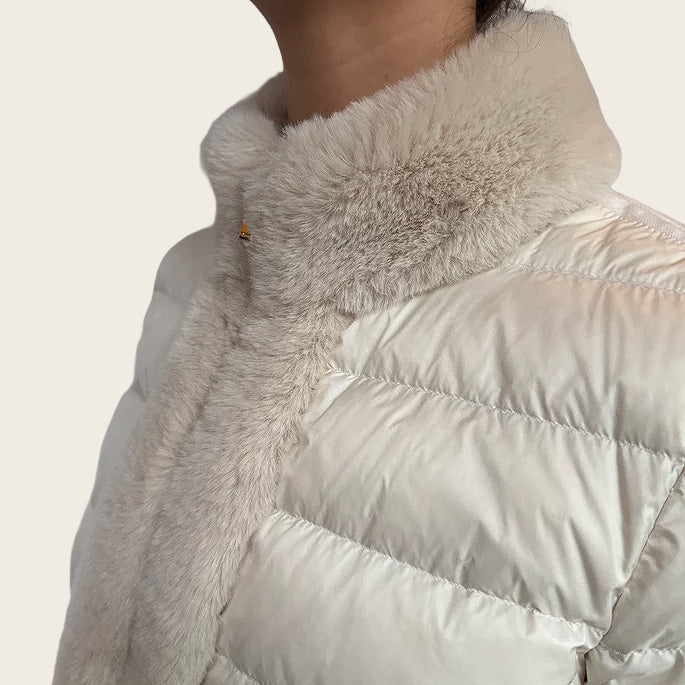 GEOX Crèmekleurige faux fur jas