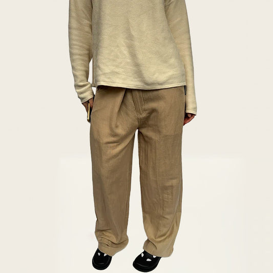 Hot Buttered linnen straight leg pantalon