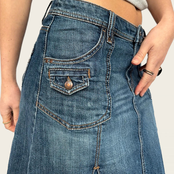 Esprit vintage denim midi rok