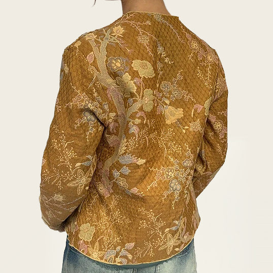 Zeldzame Japanse reversible jas met bloemenprint