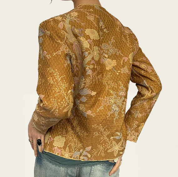 Zeldzame Japanse reversible jas met bloemenprint