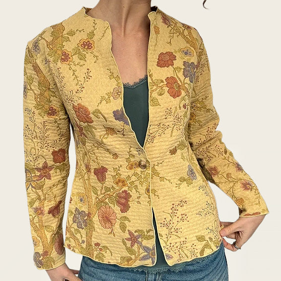 Zeldzame Japanse reversible jas met bloemenprint