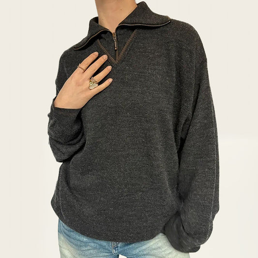 Houtskoolkleurige Alfonso Merani sweater