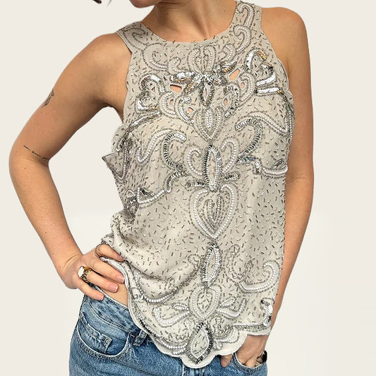 Kaleidoscope glitter haltertop