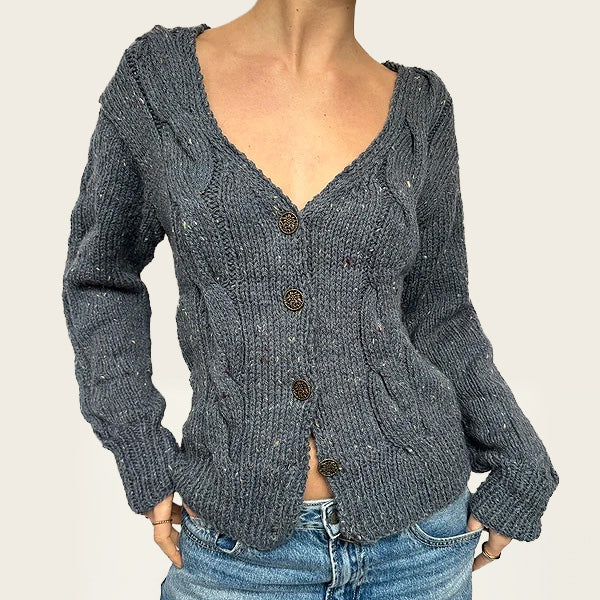 Grijs vintage trui van wol