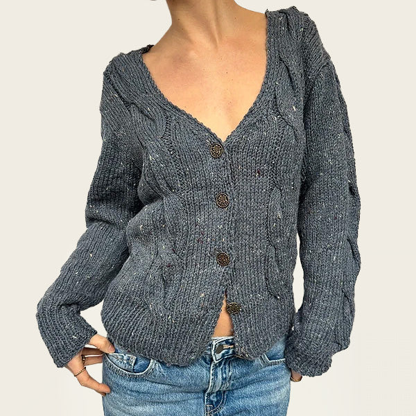 Grijs vintage trui van wol