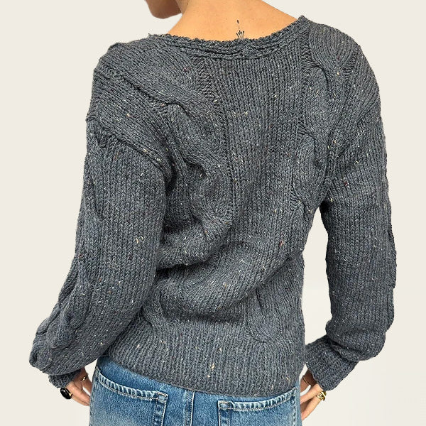 Grijs vintage trui van wol