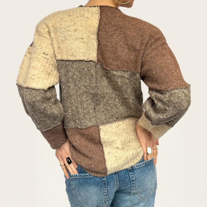 Annemarie patchwork wollen trui