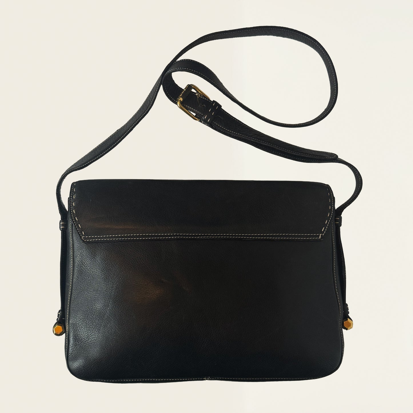 Trussardi vintage  schoudertas zwart leer