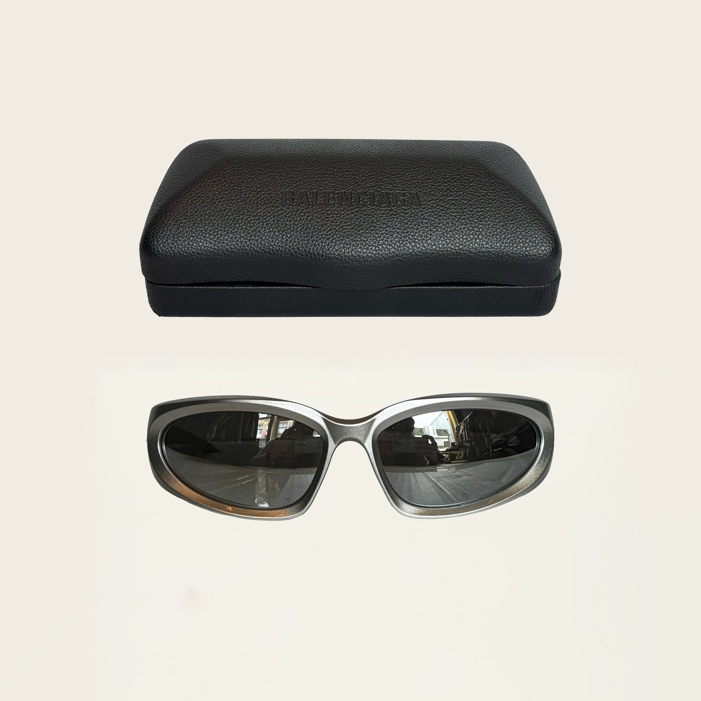 Balenciaga BB0157S Swift Reflective Oval Sunglasses