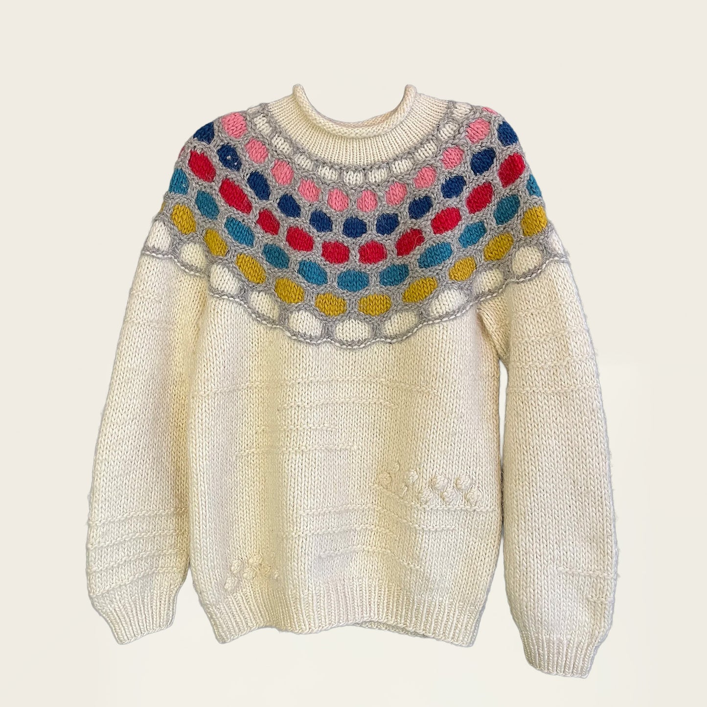 Winter vintage woille trui met kleuren