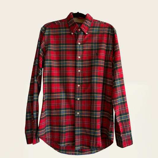 Ralph Lauren vintage overhemd met rood en donkergroen plaid