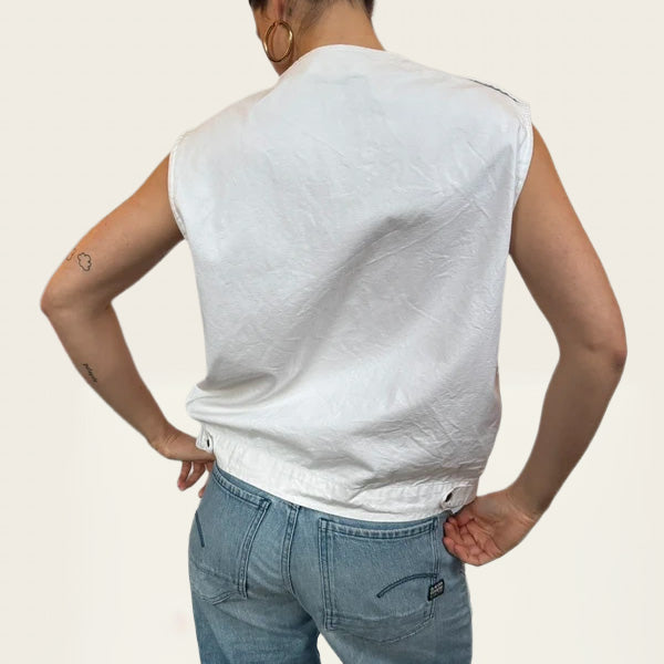 Wrangler gilet van wit denim